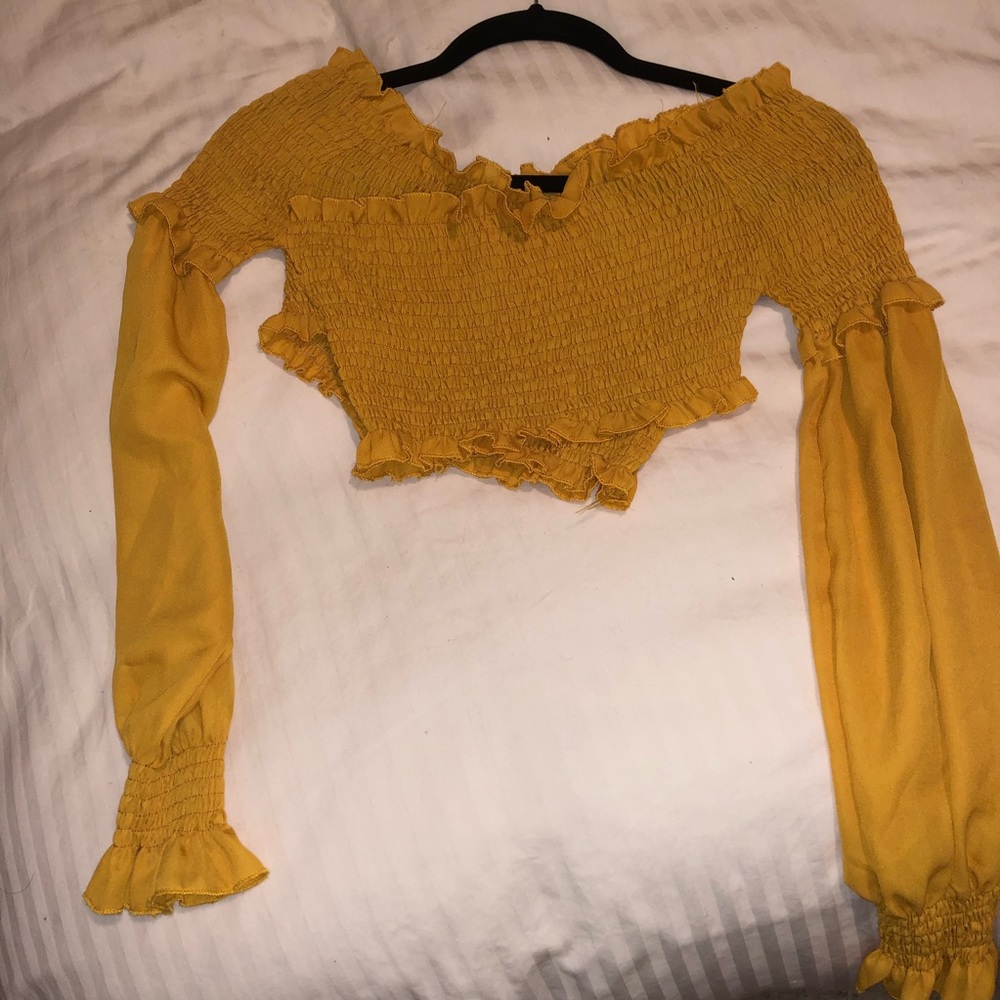 Yellow crop top